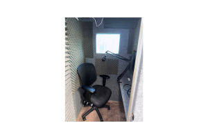 The inside of a Sound Booth is pictured. 