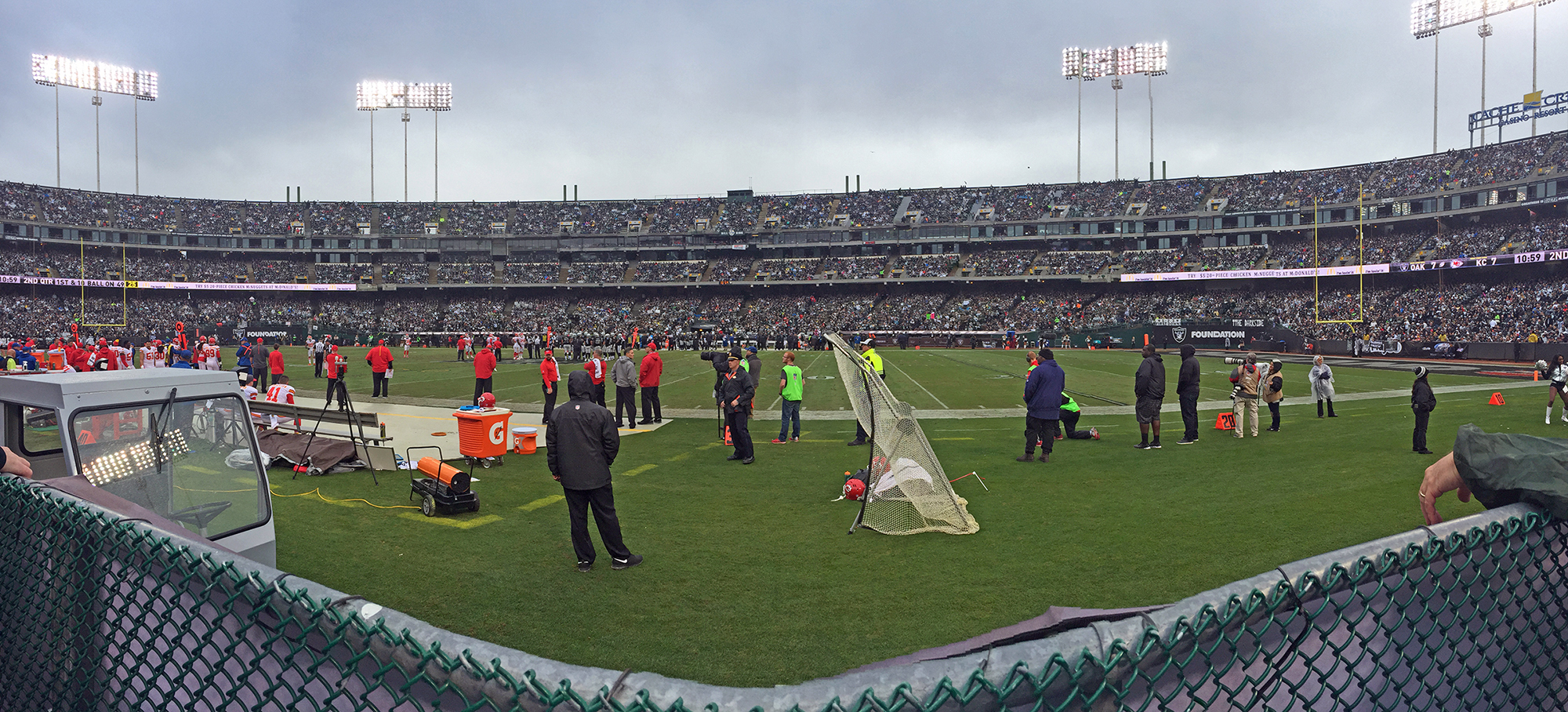 A Raiders game at the Oakland-Alameda County Coliseum in 2015