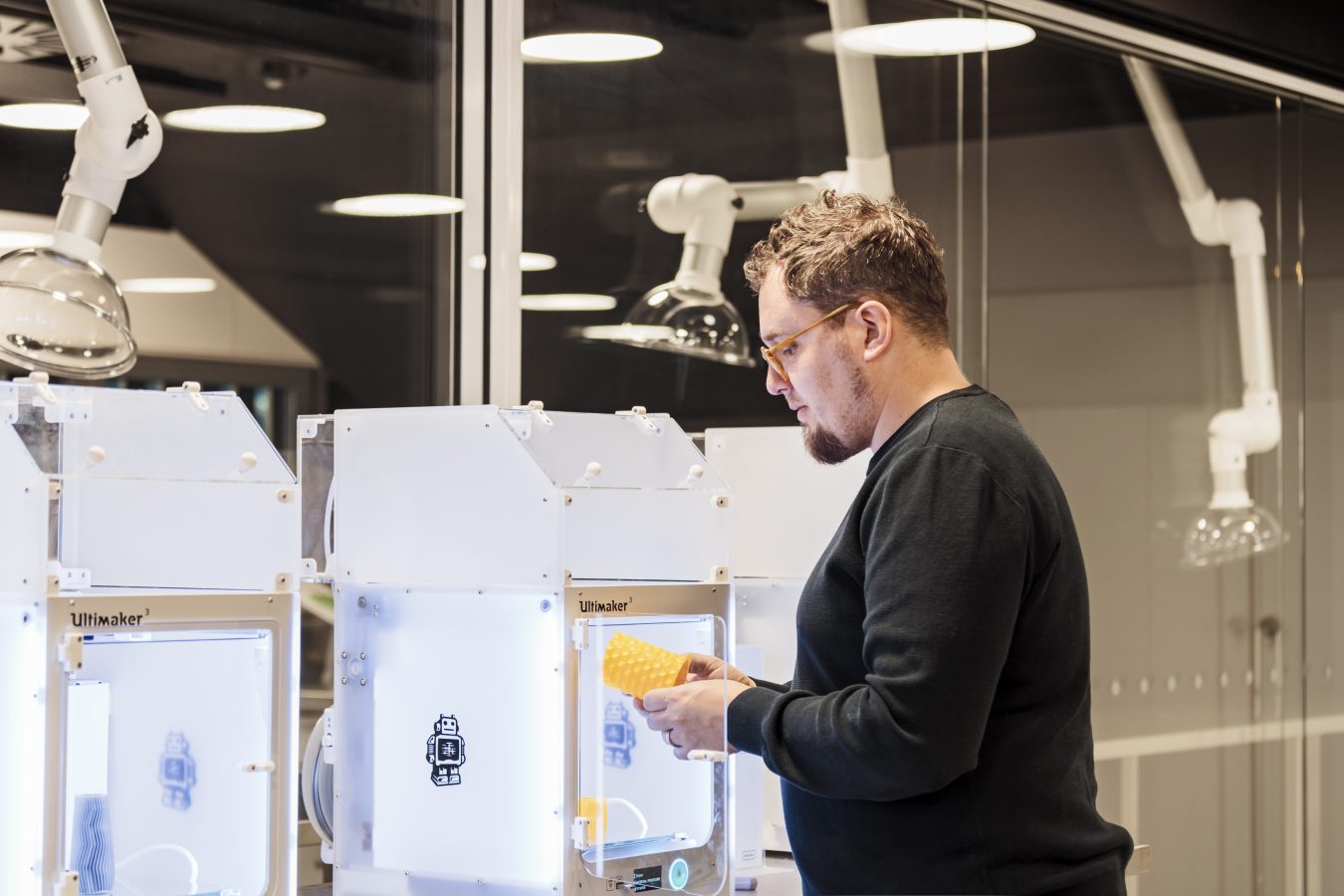 A patron uses the UltiMaker 3D printing lab at Oodi, Helsinki's Central Library. (Courtesy Press Photo by Tuomas Uusheimo)