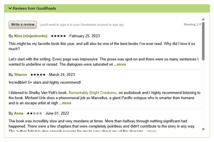 Image of Good Read reviews in WEPL catalog.