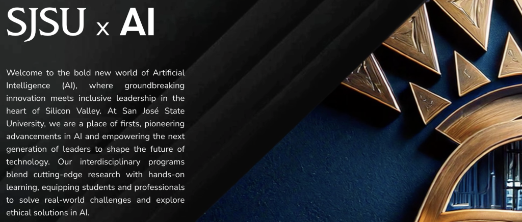 Home page of San Jose State University's AI programming and integration page