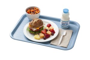 food on school lunch tray