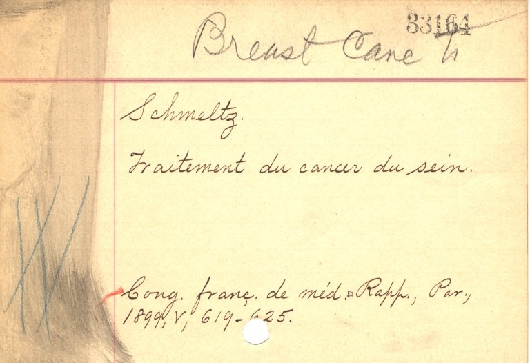 Handwritten Subject Card