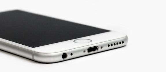 Side view of iPhone 6 on a white background.