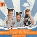 Children working with test tubes and a microscope.