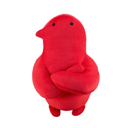 A red bird-like creature crossing its wings like arms