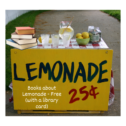 lemonade stand with books